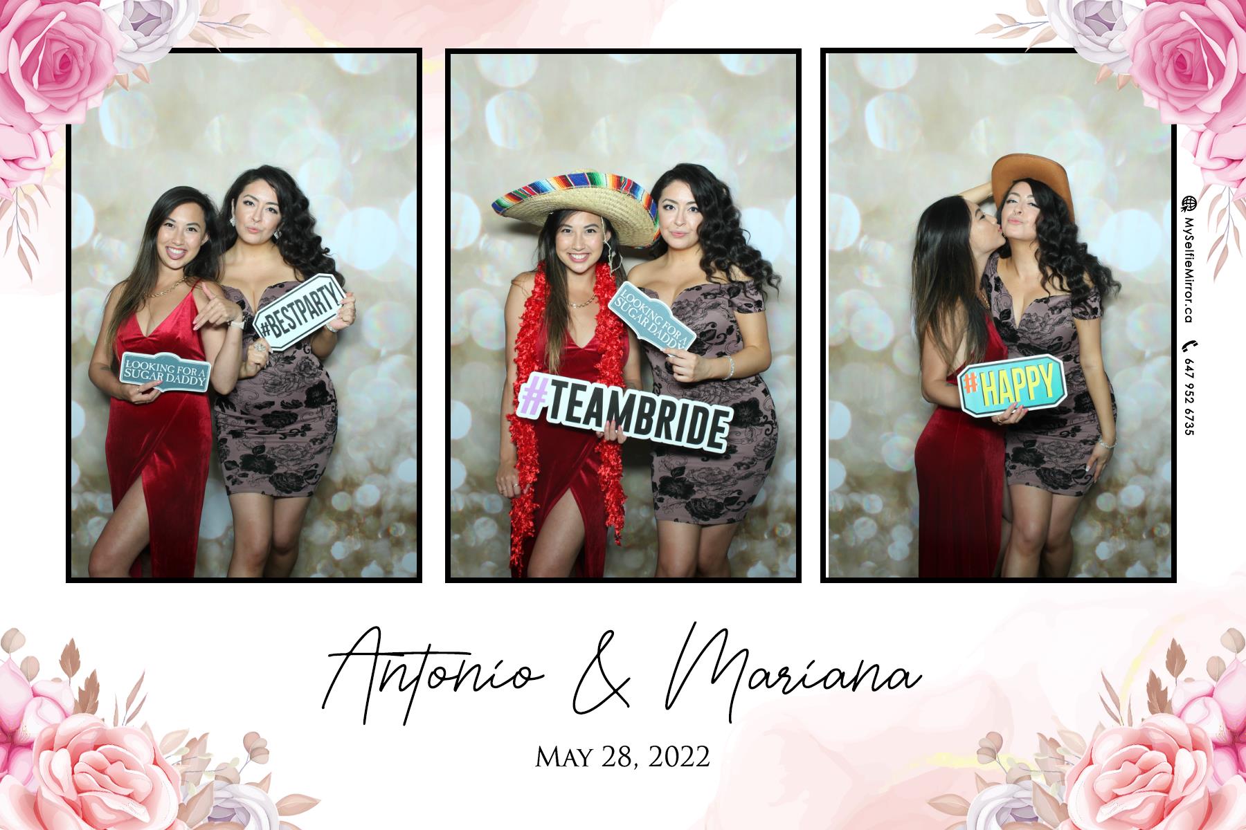 Mariana & Tony | View more photos from the event at gallery.myselfiemirror.ca/u/romanmyselfiemirrorca/Mariana-Tony