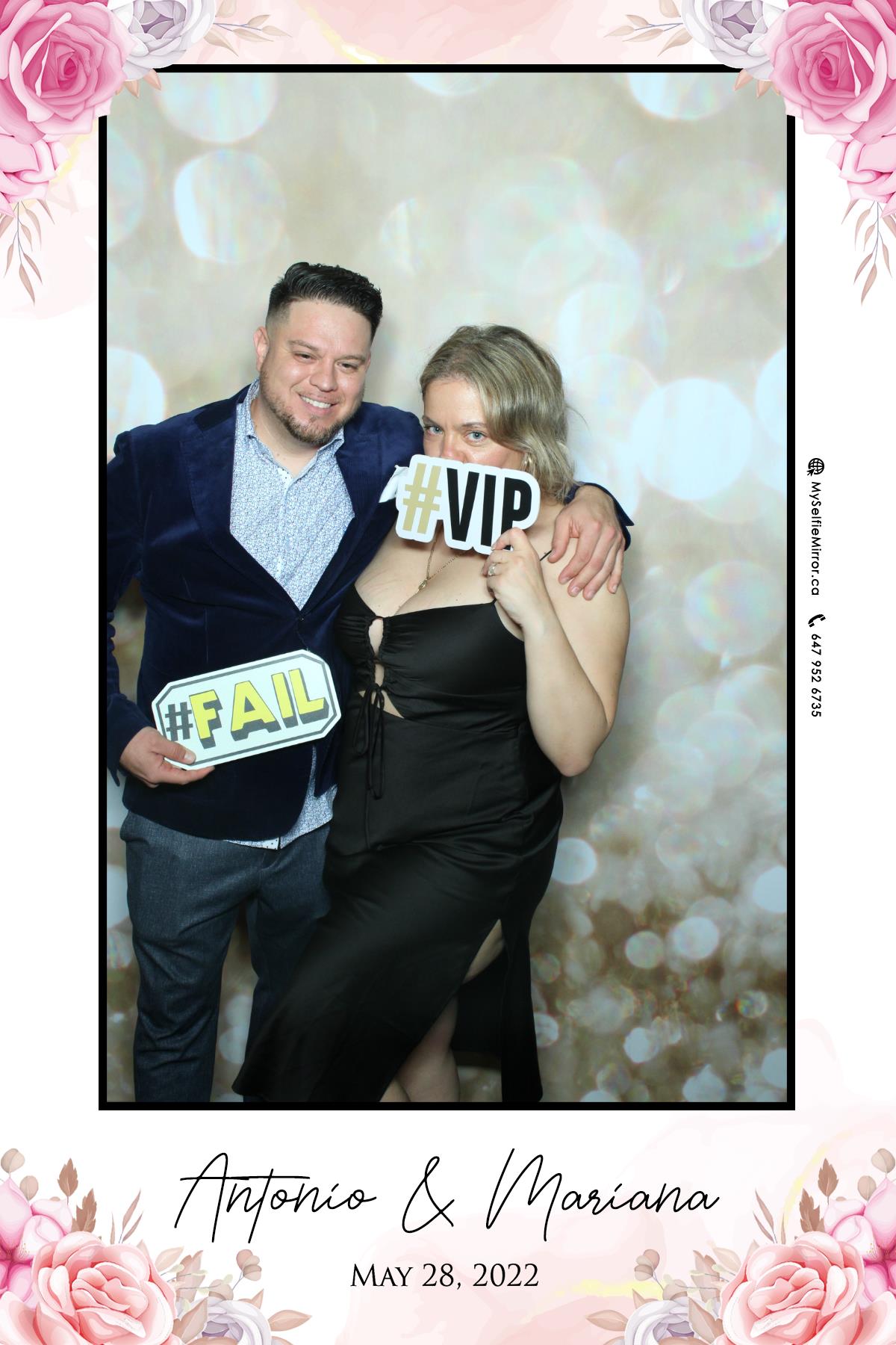 Mariana & Tony | View more photos from the event at gallery.myselfiemirror.ca/u/romanmyselfiemirrorca/Mariana-Tony