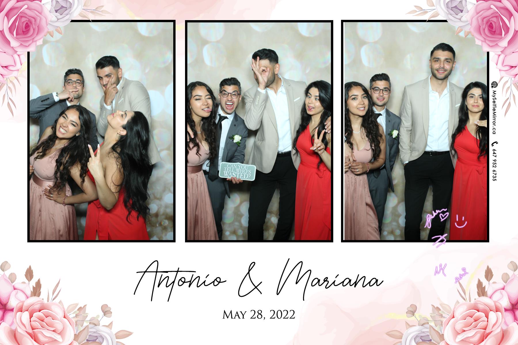 Mariana & Tony | View more photos from the event at gallery.myselfiemirror.ca/u/romanmyselfiemirrorca/Mariana-Tony