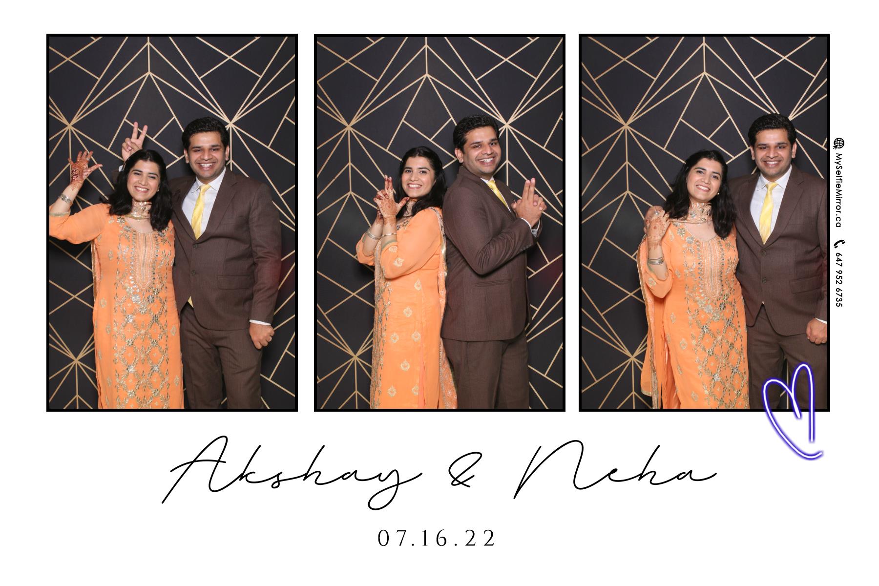 Neha & Akshay | View more photos from the event at gallery.myselfiemirror.ca/u/romanmyselfiemirrorca/Neha-Akshay