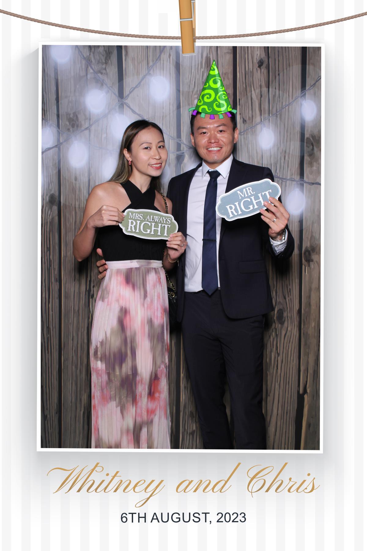 Whitney & Chris  | View more photos from the event at gallery.myselfiemirror.ca/u/romanmyselfiemirrorca/Whitney-Chris